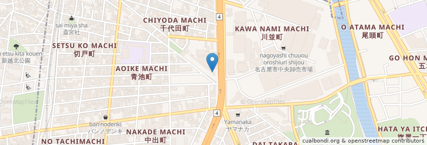 Mapa de ubicacion de 名古屋比々野郵便局 en Japan, Aichi Prefecture, Nagoya, Atsuta Ward.
