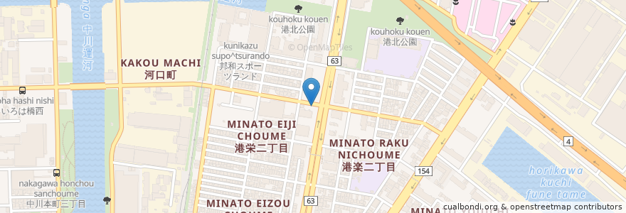 Mapa de ubicacion de 名古屋港郵便局 en Japão, 愛知県, Nagoia, 港区.