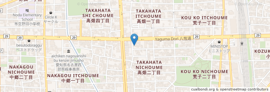 Mapa de ubicacion de 名古屋荒子郵便局 en Japonya, 愛知県, 名古屋市, 中川区.