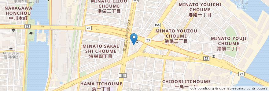 Mapa de ubicacion de 名港保育園 en Japón, Prefectura De Aichi, Nagoya, 港区.