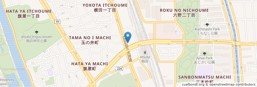 Mapa de ubicacion de 名身連第一デイサービスセンター en 日本, 爱知县, 名古屋市, 熱田区.