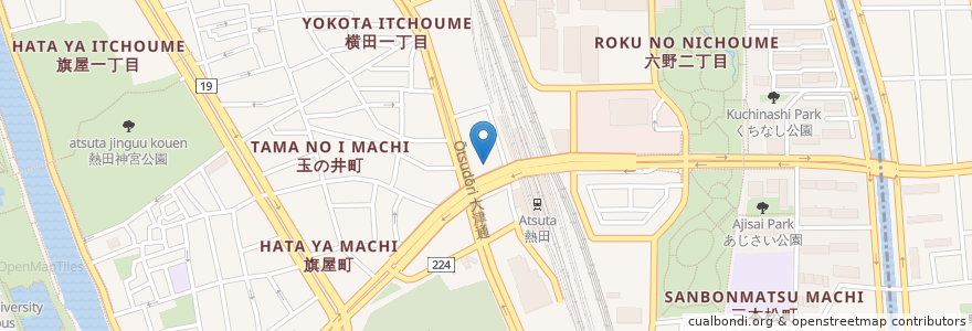 Mapa de ubicacion de 名身連第一ワークス en Giappone, Prefettura Di Aichi, 名古屋市, 熱田区.