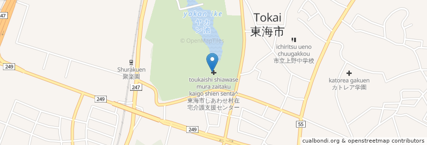 Mapa de ubicacion de 地域福祉センター en Japón, Prefectura De Aichi, 東海市.