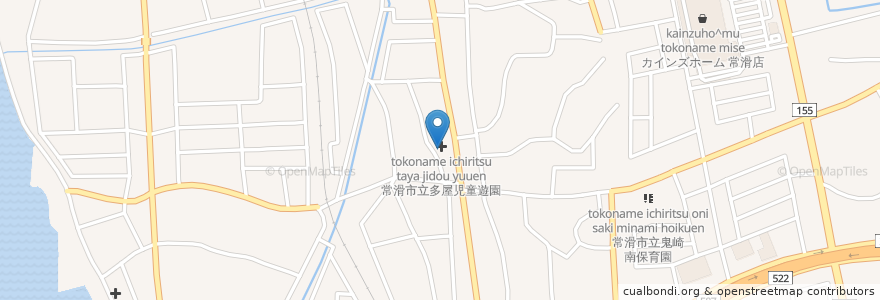Mapa de ubicacion de 多屋老人憩の家 en Japan, Aichi Prefecture, Tokoname.