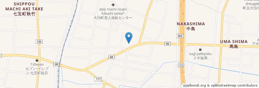 Mapa de ubicacion de 大治幼稚園 en Japan, Aichi Prefecture, Ama County.