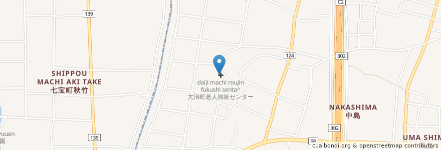 Mapa de ubicacion de 大治町老人福祉センター en Japan, 愛知県, 海部郡.