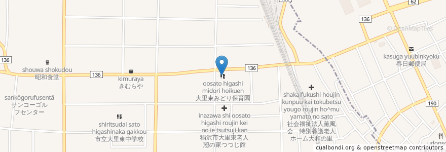 Mapa de ubicacion de 大里東みどり保育園 en Japón, Prefectura De Aichi, 稲沢市.