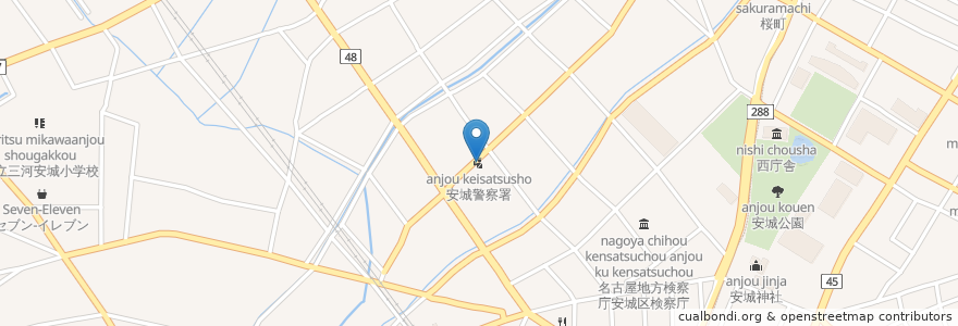 Mapa de ubicacion de 安城警察署 en 日本, 愛知県, 安城市.