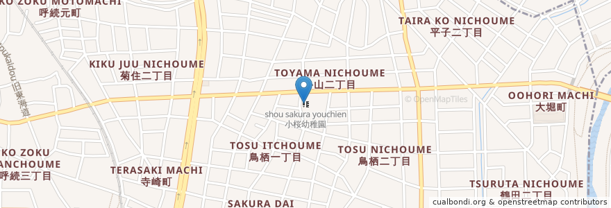 Mapa de ubicacion de 小桜幼稚園 en Japan, Aichi Prefecture, Nagoya, Minami Ward.