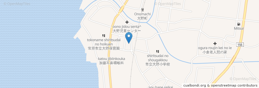 Mapa de ubicacion de 尾張大野郵便局 en Japón, Prefectura De Aichi, 常滑市.