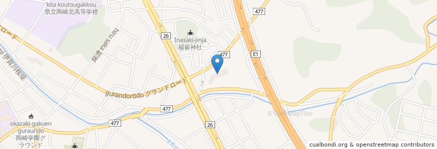 Mapa de ubicacion de 岡崎市稲熊保育園 en 日本, 愛知県, 岡崎市.