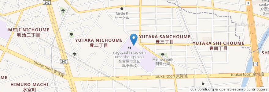 Mapa de ubicacion de 市立伝馬小学校 en Japón, Prefectura De Aichi, Nagoya, 南区.