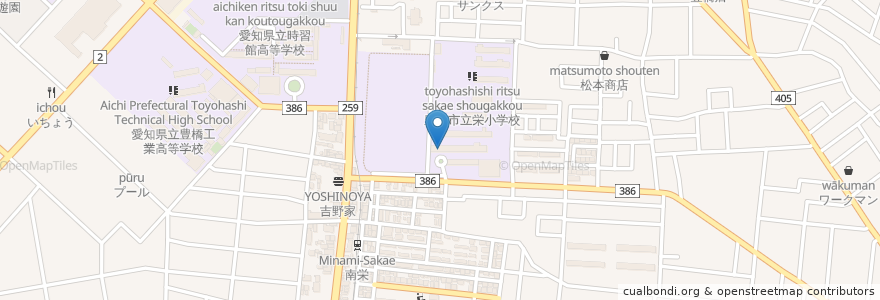 Mapa de ubicacion de 市立南部中学校 en اليابان, 愛知県, 豊橋市.