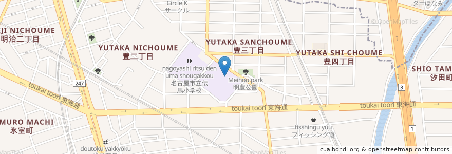 Mapa de ubicacion de 市立明豊中学校 en Japonya, 愛知県, 名古屋市, 南区.