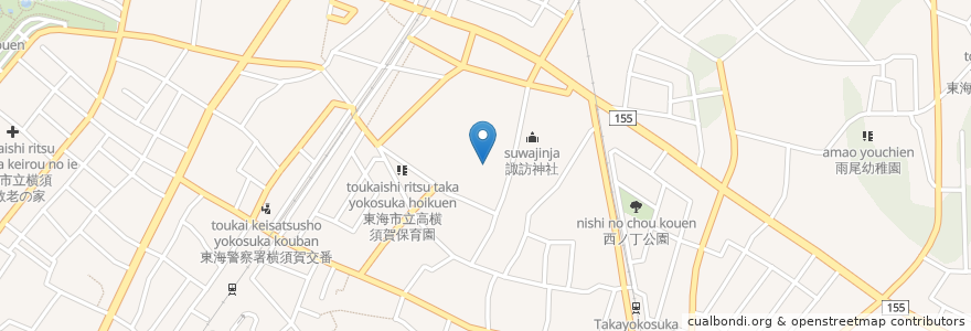 Mapa de ubicacion de 市立横須賀小学校 en 日本, 愛知県, 東海市.