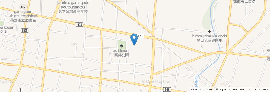 Mapa de ubicacion de 市立蒲郡中学校 en Giappone, Prefettura Di Aichi, 蒲郡市.