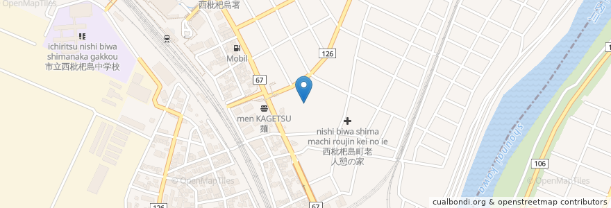 Mapa de ubicacion de 市立西枇杷島小学校 en Japan, 愛知県, 清須市.
