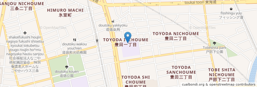 Mapa de ubicacion de 市立豊田小学校 en 日本, 爱知县, 名古屋市, 南区.