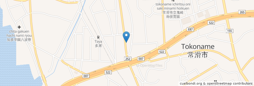 Mapa de ubicacion de 常滑多屋郵便局 en Japonya, 愛知県, 常滑市.