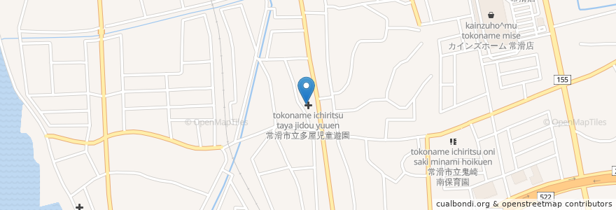 Mapa de ubicacion de 常滑市立多屋児童遊園 en Япония, Айти, Токонамэ.