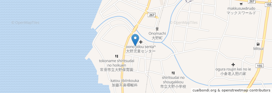 Mapa de ubicacion de 常滑市立大野児童遊園 en 日本, 愛知県, 常滑市.