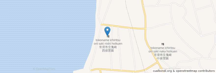 Mapa de ubicacion de 常滑市立鬼崎西保育園 en Япония, Айти, Токонамэ.