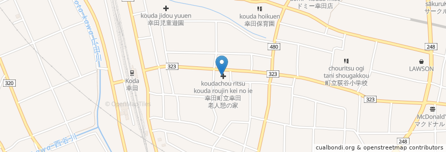 Mapa de ubicacion de 幸田町立幸田老人憩の家 en 일본, 아이치현, 額田郡, 고타정.
