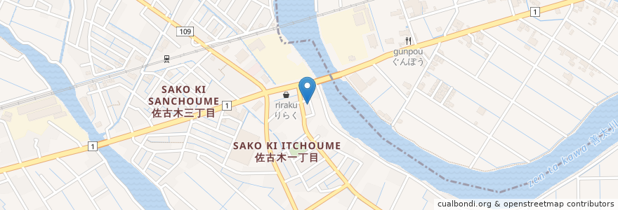 Mapa de ubicacion de 弥富佐古木郵便局 en 일본, 아이치현, 弥富市.