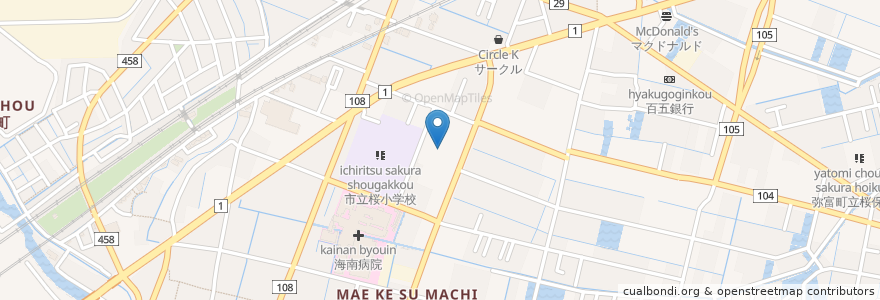 Mapa de ubicacion de 弥富市役所 en 日本, 愛知県, 弥富市.