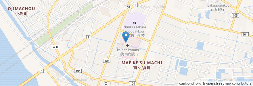 Mapa de ubicacion de 弥富町第１在宅介護支援センター en Japão, 愛知県, 弥富市.