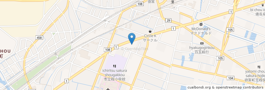 Mapa de ubicacion de 弥富郵便局 en 日本, 愛知県, 弥富市.