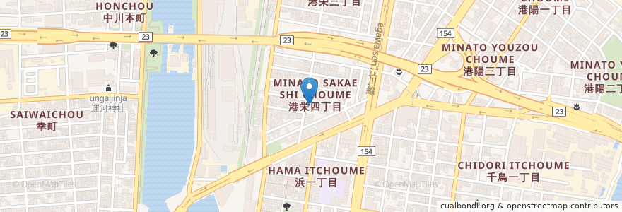 Mapa de ubicacion de 慶和幼稚園 en Japón, Prefectura De Aichi, Nagoya, 港区.