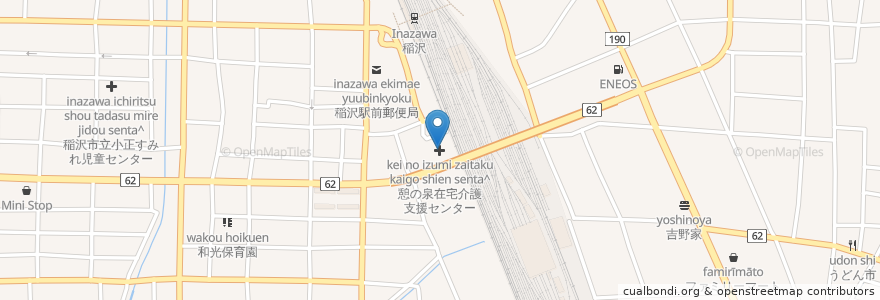 Mapa de ubicacion de 憩の泉在宅介護支援センター en Япония, Айти, 稲沢市.