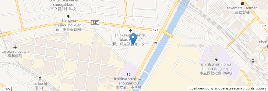 Mapa de ubicacion de 新川児童館 en 日本, 愛知県, 清須市.