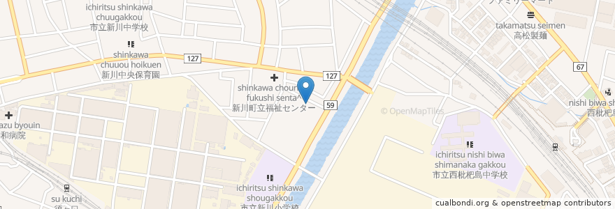 Mapa de ubicacion de 新川町ふれあいセンター en 日本, 愛知県, 清須市.