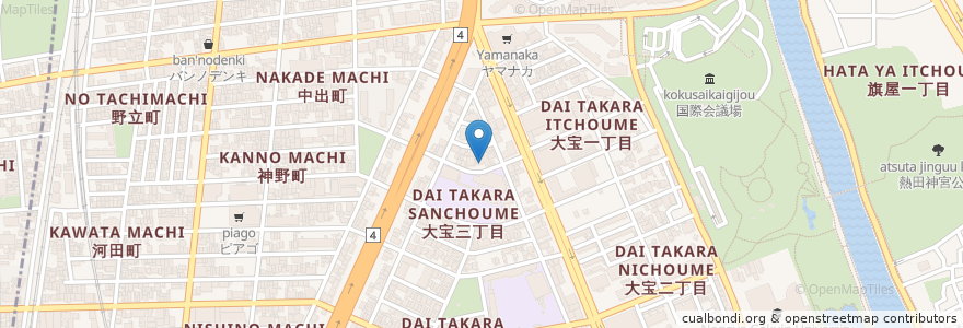 Mapa de ubicacion de 日比野保育園 en Giappone, Prefettura Di Aichi, 名古屋市, 熱田区.