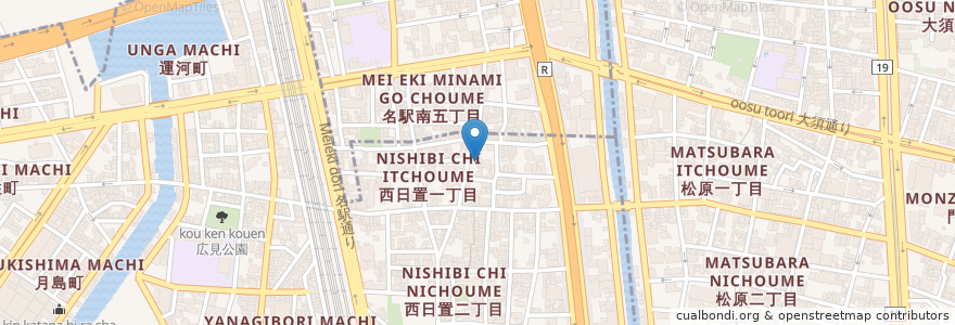 Mapa de ubicacion de 日置保育園 en 日本, 愛知県, 名古屋市, 中村区.
