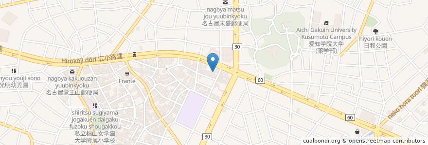 Mapa de ubicacion de 昌峰会加藤病院 en 日本, 愛知県, 名古屋市, 千種区.