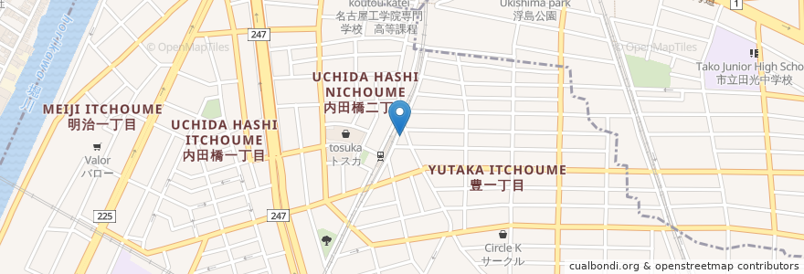 Mapa de ubicacion de 明治保育園 en 일본, 아이치현, 나고야 시, 南区.