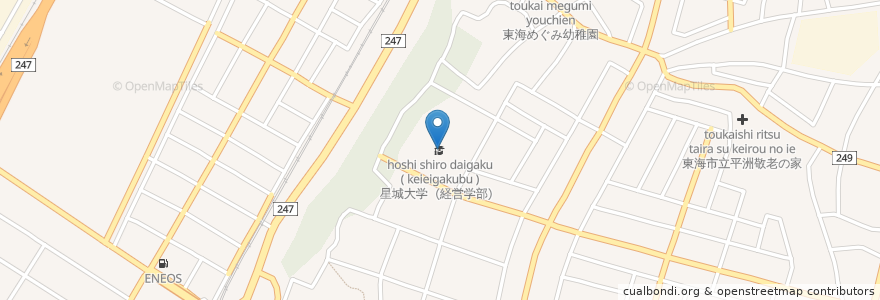 Mapa de ubicacion de 星城大学（経営学部） en Giappone, Prefettura Di Aichi, 東海市.