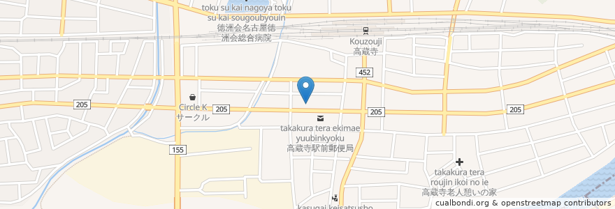 Mapa de ubicacion de 春日井市消防署高蔵寺出張所 en Japon, Préfecture D'Aichi, 春日井市.