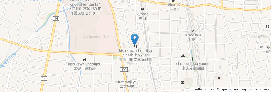 Mapa de ubicacion de 木曽川町立東保育園 en اليابان, 愛知県, 一宮市.