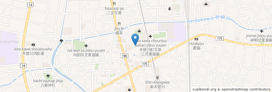 Mapa de ubicacion de 木曽川花園幼稚園 en Jepun, 愛知県, 一宮市.