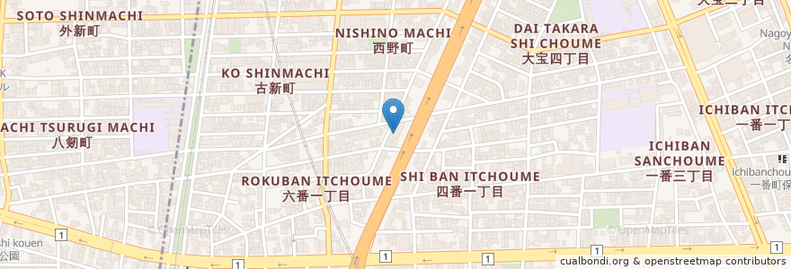Mapa de ubicacion de 熱田リハビリテーション病院 en Japão, 愛知県, Nagoia, 熱田区.