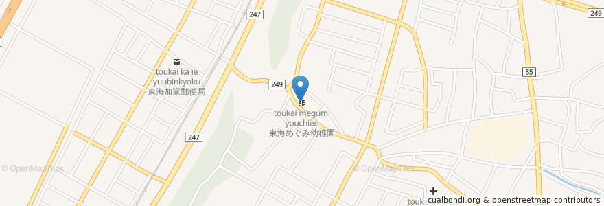 Mapa de ubicacion de 東海めぐみ幼稚園 en اليابان, 愛知県, 東海市.