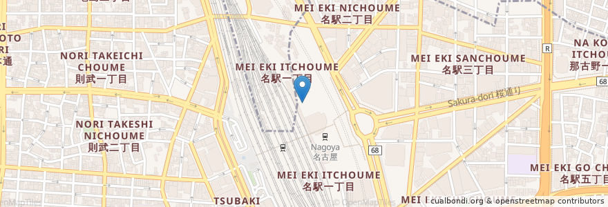 Mapa de ubicacion de 東海旅客鉄道株式会社本社 en Japón, Prefectura De Aichi, Nagoya, 中村区.