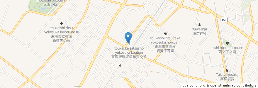 Mapa de ubicacion de 東海警察署横須賀交番 en Japón, Prefectura De Aichi, 東海市.