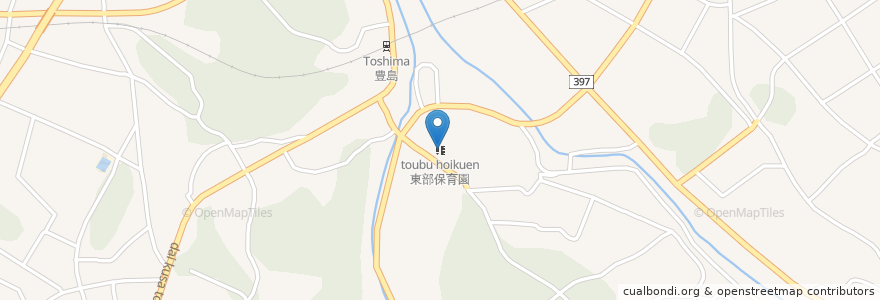 Mapa de ubicacion de 東部保育園 en Jepun, 愛知県, 田原市.