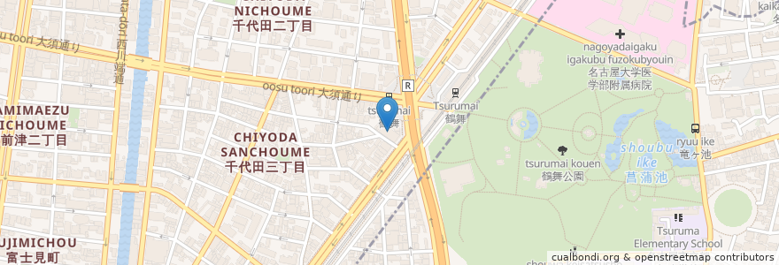 Mapa de ubicacion de 横山胃腸科病院 en Japão, 愛知県, Nagoia, 中区.