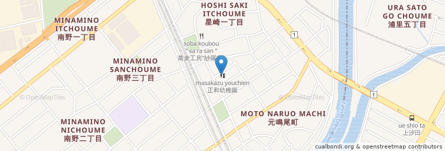 Mapa de ubicacion de 正和幼稚園 en اليابان, 愛知県, 名古屋市, 南区.